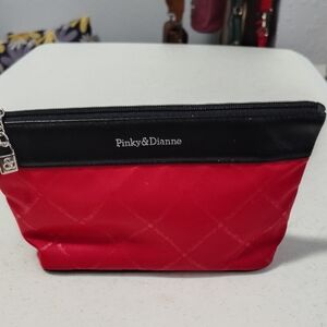 New Pinky & Dianne Red and Black Cosmetic Pouch